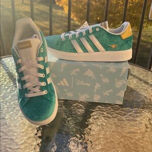 Adidas Disney Princess Jasmine Inspired Green and White Sneakers